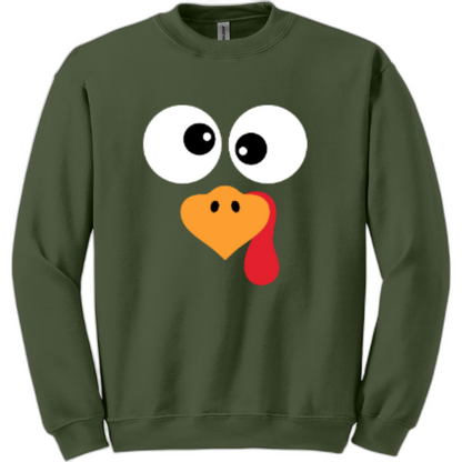 Funny turkey face sweatshirt