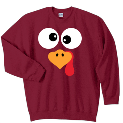 Funny turkey face sweatshirt