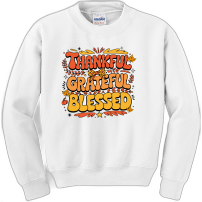 Youth Thankful, Grateful, Blessed sweatshirt