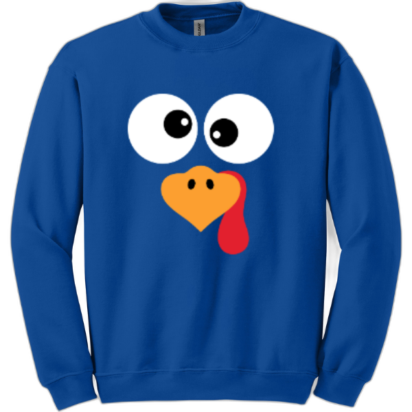 Funny turkey face sweatshirt