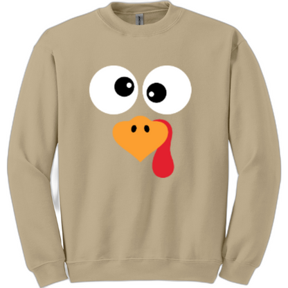 Funny turkey face sweatshirt