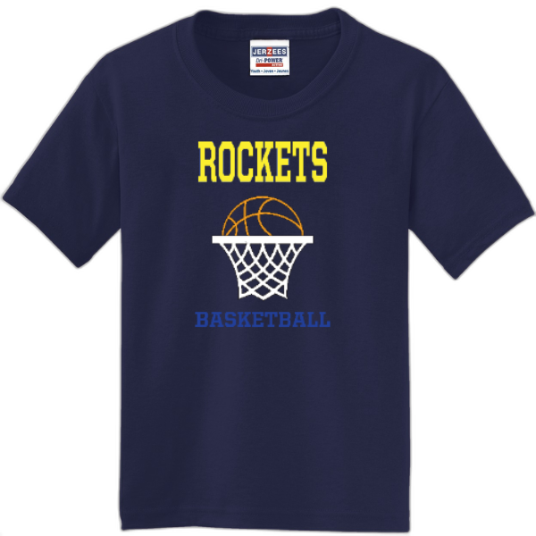 Youth rockets basketball hoop tee