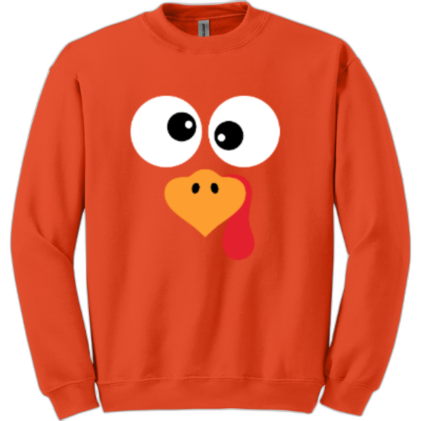 Funny turkey face sweatshirt