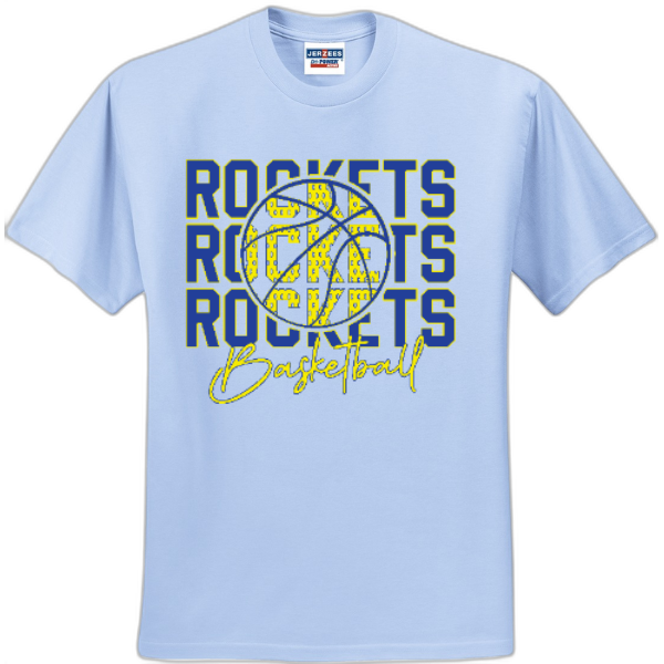 Rockets through basketball tee