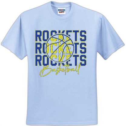 Rockets through basketball tee